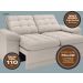 Sofá Confort  1,80m Assento Retrátil e Reclinável Velosuede Areia - NETSOFAS