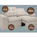 Sofá Confort  1,80m Assento Retrátil e Reclinável Velosuede Areia - NETSOFAS