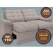 Sofá Confort  1,80m Assento Retrátil e Reclinável Velosuede Bege - NETSOFAS
