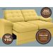 Sofá Confort  1,80m Assento Retrátil e Reclinável Velosuede Canário - NETSOFAS
