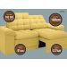 Sofá Confort  1,80m Assento Retrátil e Reclinável Velosuede Canário - NETSOFAS