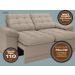 Sofá Confort  1,80m Assento Retrátil e Reclinável Velosuede Capuccino - NETSOFAS