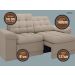 Sofá Confort  1,80m Assento Retrátil e Reclinável Velosuede Capuccino - NETSOFAS