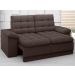 Sofá Confort  1,80m Assento Retrátil e Reclinável Velosuede Chocolate - NETSOFAS