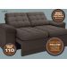 Sofá Confort  1,80m Assento Retrátil e Reclinável Velosuede Chocolate - NETSOFAS
