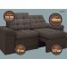 Sofá Confort  1,80m Assento Retrátil e Reclinável Velosuede Chocolate - NETSOFAS