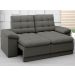 Sofá Confort  1,80m Assento Retrátil e Reclinável Velosuede Cinza - NETSOFAS