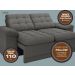 Sofá Confort  1,80m Assento Retrátil e Reclinável Velosuede Cinza - NETSOFAS