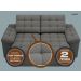 Sofá Confort  1,80m Assento Retrátil e Reclinável Velosuede Cinza - NETSOFAS