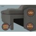 Sofá Confort  1,80m Assento Retrátil e Reclinável Velosuede Cinza - NETSOFAS