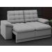 Sofá Confort  1,80m Assento Retrátil e Reclinável Velosuede Grafite - NETSOFAS
