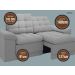 Sofá Confort  1,80m Assento Retrátil e Reclinável Velosuede Grafite - NETSOFAS