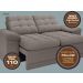 Sofá Confort  1,80m Assento Retrátil e Reclinável Velosuede Marrom - NETSOFAS