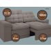 Sofá Confort  1,80m Assento Retrátil e Reclinável Velosuede Marrom - NETSOFAS