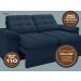 Sofá Confort  1,80m Assento Retrátil e Reclinável Velosuede Petróleo - NETSOFAS
