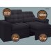Sofá Confort  1,80m Assento Retrátil e Reclinável Velosuede Preto - NETSOFAS