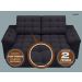 Sofá Confort  1,80m Assento Retrátil e Reclinável Velosuede Preto - NETSOFAS
