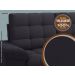 Sofá Confort  1,80m Assento Retrátil e Reclinável Velosuede Preto - NETSOFAS