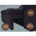 Sofá Confort  1,80m Assento Retrátil e Reclinável Velosuede Preto - NETSOFAS