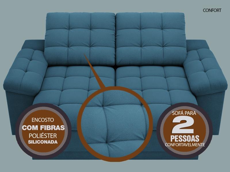 Sofá Confort  1,80m Assento Retrátil e Reclinável Velosuede Royal - NETSOFAS