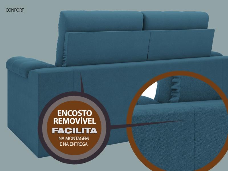 Sofá Confort  1,80m Assento Retrátil e Reclinável Velosuede Royal - NETSOFAS