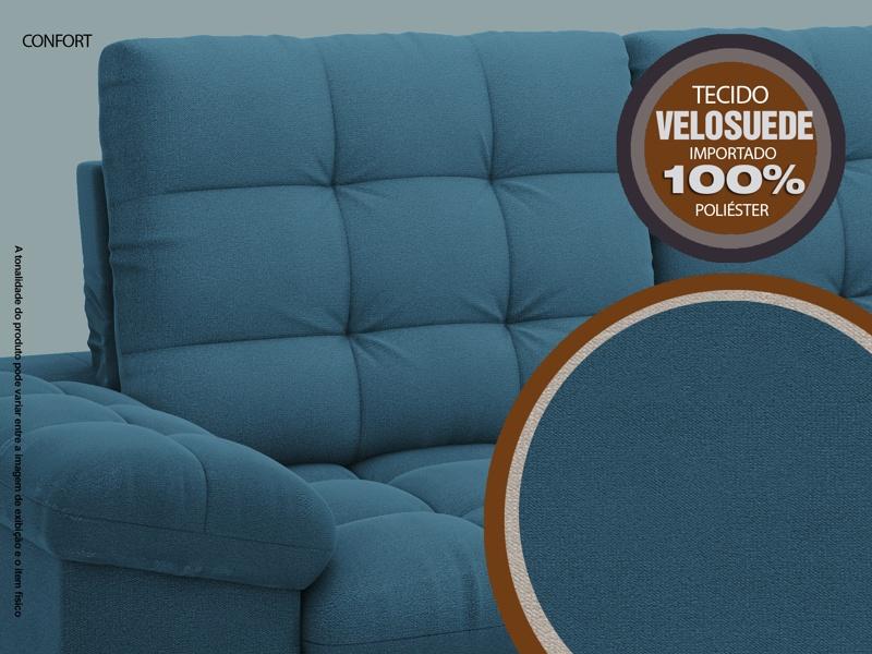 Sofá Confort  1,80m Assento Retrátil e Reclinável Velosuede Royal - NETSOFAS