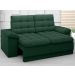 Sofá Confort  1,80m Assento Retrátil e Reclinável Velosuede Verde - NETSOFAS
