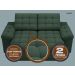 Sofá Confort  1,80m Assento Retrátil e Reclinável Velosuede Verde - NETSOFAS