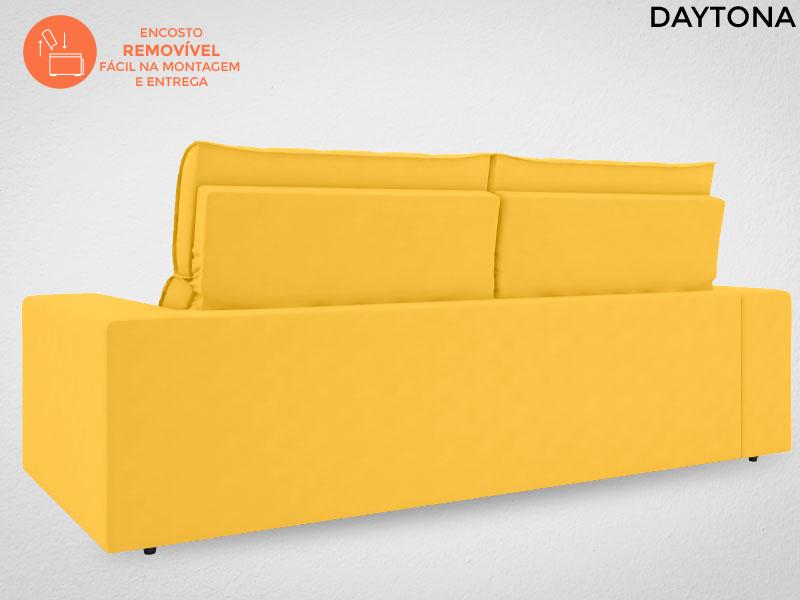 Sofá Daytona 2,00m Assento Retrátil e Reclinável Velosuede Canário - NETSOFAS