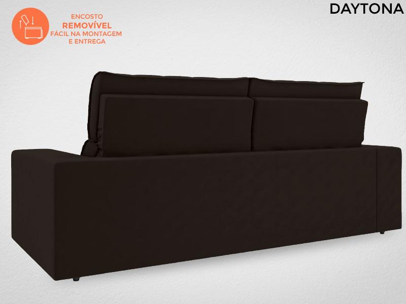 Sofá Daytona 2,00m Assento Retrátil e Reclinável Velosuede Chocolate - NETSOFAS