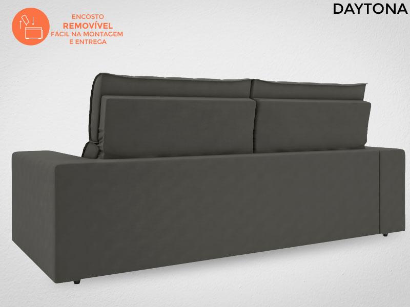 Sofá Daytona 2,00m Assento Retrátil e Reclinável Velosuede Cinza - NETSOFAS