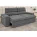 Sofá Daytona 2,00m Assento Retrátil e Reclinável Velosuede Grafite - NETSOFAS