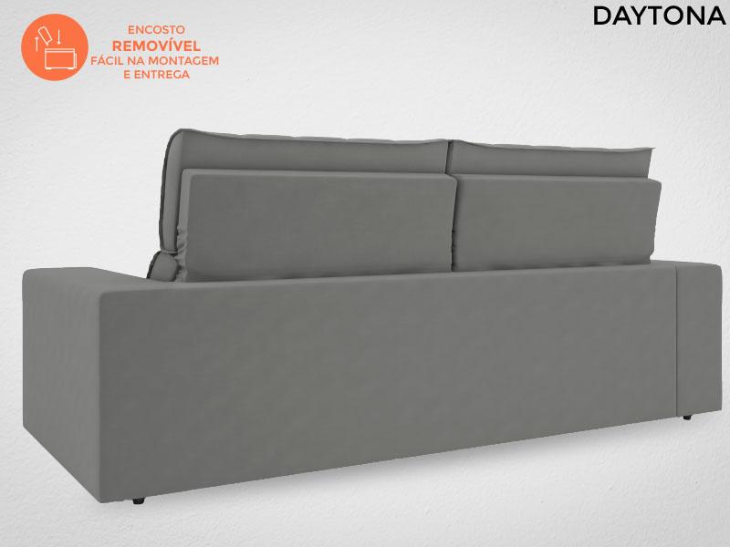 Sofá Daytona 2,00m Assento Retrátil e Reclinável Velosuede Grafite - NETSOFAS