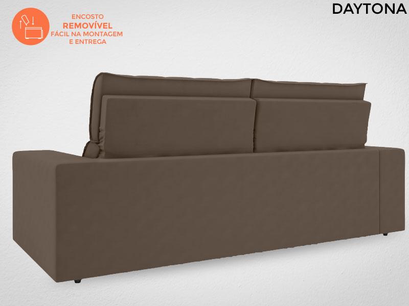 Sofá Daytona 2,00m Assento Retrátil e Reclinável Velosuede Marrom - NETSOFAS