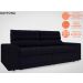 Sofá Daytona 2,00m Assento Retrátil e Reclinável Velosuede Preto - NETSOFAS