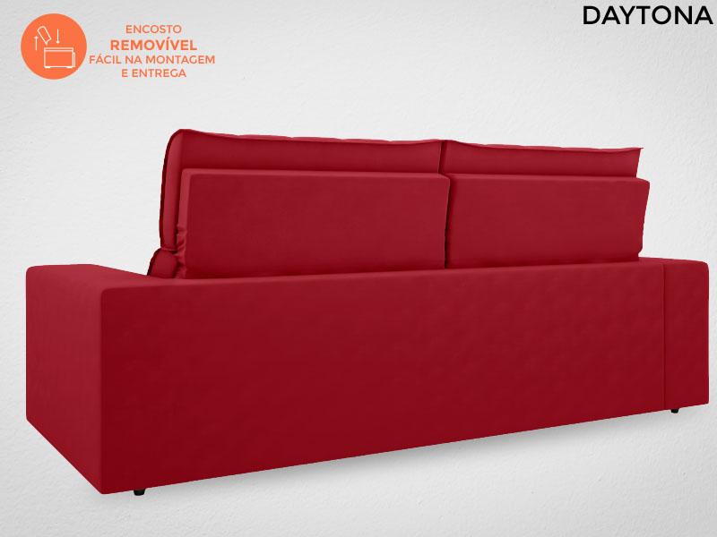 Sofá Daytona 2,00m Assento Retrátil e Reclinável Velosuede Vermelho - NETSOFAS