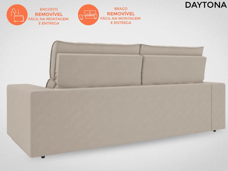 Sofá Daytona 2,30m Assento Retrátil e Reclinável Velosuede Areia - NETSOFAS