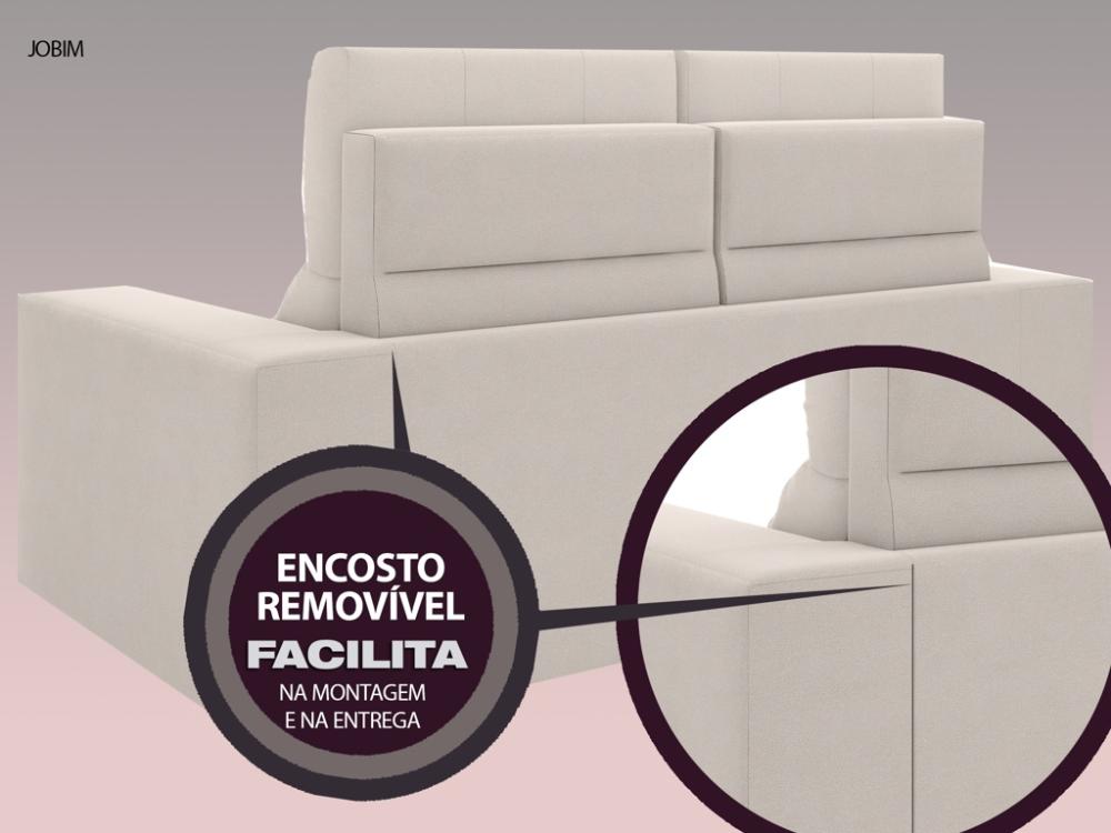 Sofá Jobim 1,70m Assento Retrátil e Reclinável Velosuede Areia - NETSOFAS