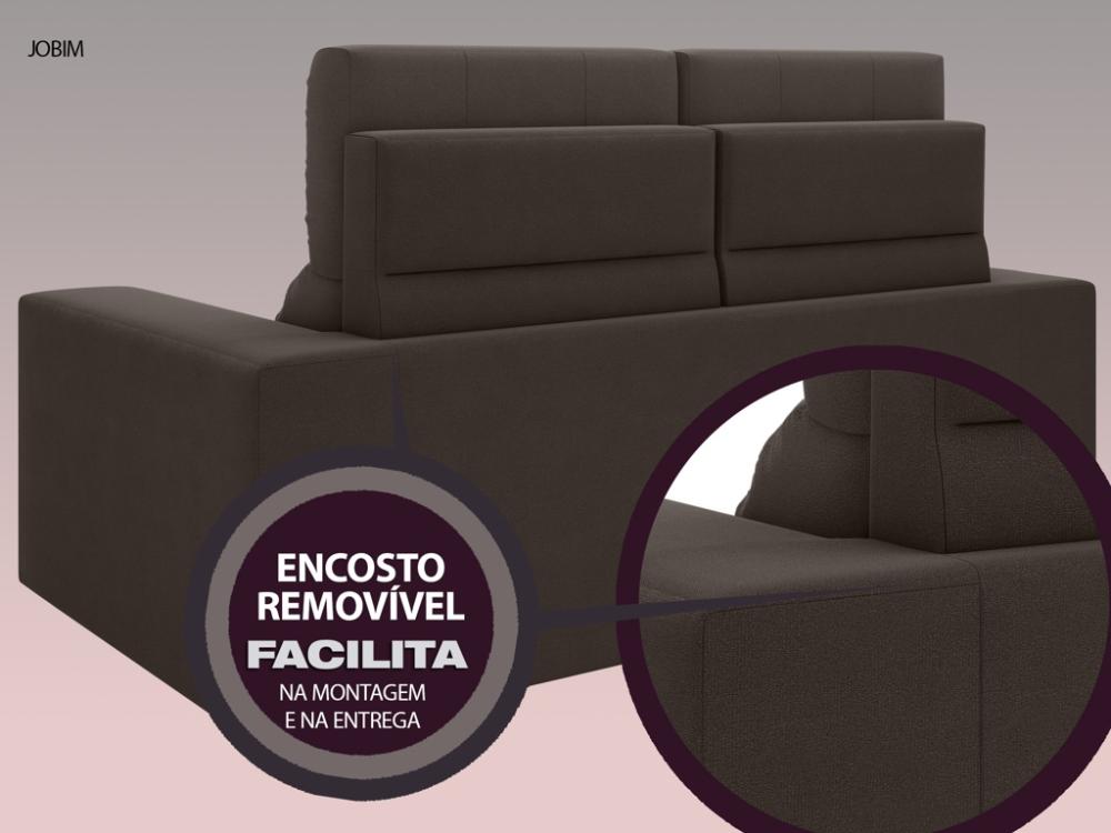 Sofá Jobim 1,70m Assento Retrátil e Reclinável Velosuede Chocolate - NETSOFAS