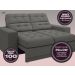 Sofá Jobim 1,70m Assento Retrátil e Reclinável Velosuede Cinza - NETSOFAS