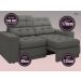 Sofá Jobim 1,70m Assento Retrátil e Reclinável Velosuede Cinza - NETSOFAS