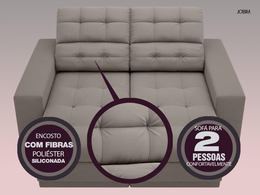 Sofá Jobim 1,70m Assento Retrátil e Reclinável Velosuede Marrom - NETSOFAS
