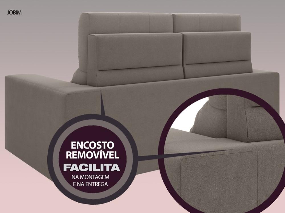 Sofá Jobim 1,70m Assento Retrátil e Reclinável Velosuede Marrom - NETSOFAS