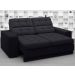 Sofá Jobim 1,70m Assento Retrátil e Reclinável Velosuede Preto - NETSOFAS