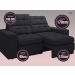 Sofá Jobim 1,70m Assento Retrátil e Reclinável Velosuede Preto - NETSOFAS