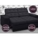 Sofá Jobim 1,70m Assento Retrátil e Reclinável Velosuede Preto - NETSOFAS