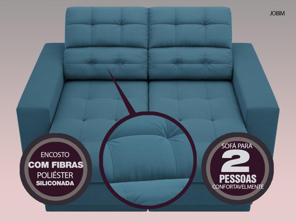 Sofá Jobim 1,70m Assento Retrátil e Reclinável Velosuede Royal - NETSOFAS