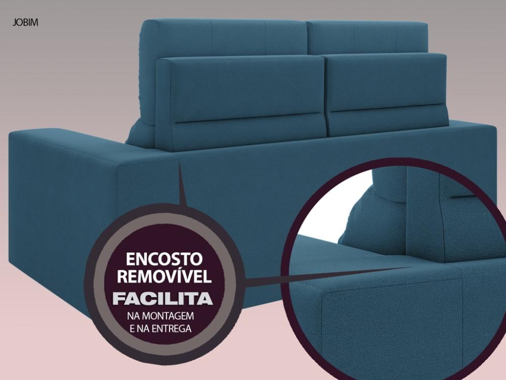Sofá Jobim 1,70m Assento Retrátil e Reclinável Velosuede Royal - NETSOFAS