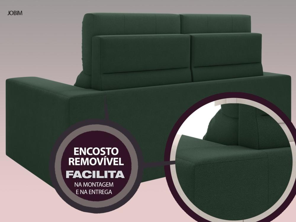Sofá Jobim 1,70m Assento Retrátil e Reclinável Velosuede Verde - NETSOFAS