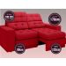 Sofá Jobim 1,70m Assento Retrátil e Reclinável Velosuede Vermelho - NETSOFAS